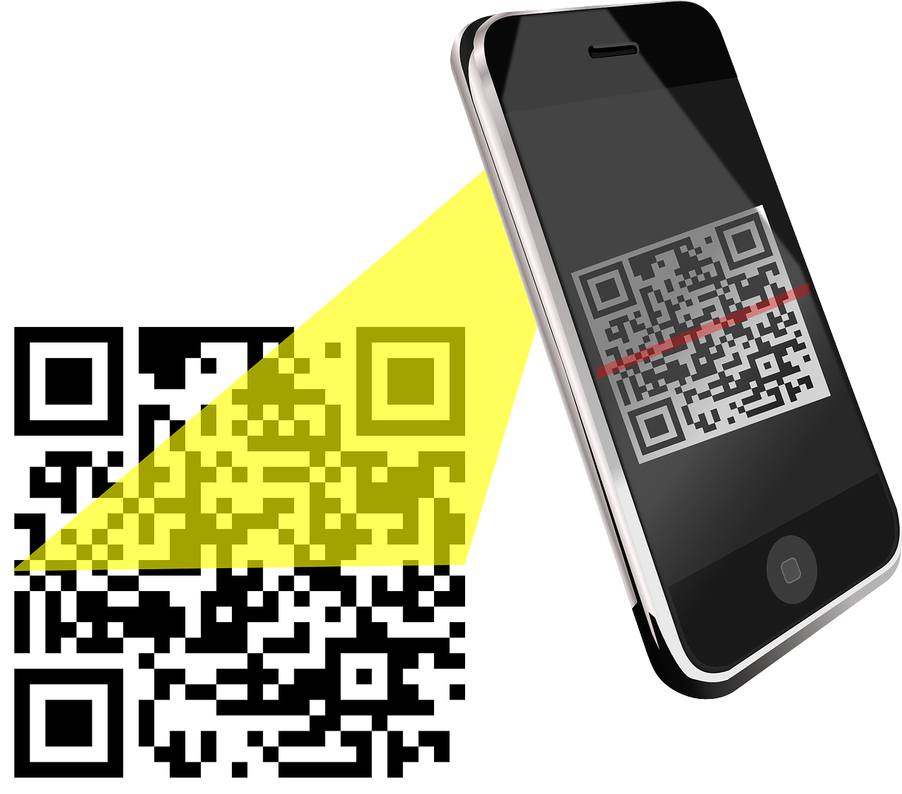Мини qr код. QR код. Смартфон QR код. Сканировать QR код. Иллюстрация смартфона с QR кодом.